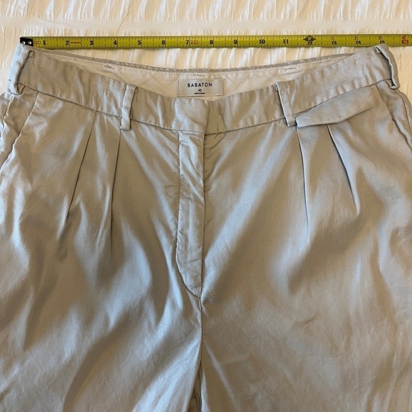 BABATON Artitzia Linen Blend Pleated Taupe Pants Pleats Side Pockets Fly Front - Picture 12 of 13